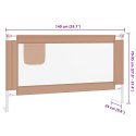VidaXL Barierka do łóżeczka dziecięcego, taupe, 140x25 cm, tkanina