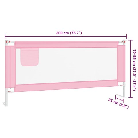 BARIERKA OCHRONNA DO ŁÓŻKA OSŁONA BRAMKA-BED RAIL 200X25CM RÓŻOWA