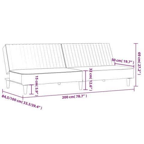 VidaXL 2-osobowa sofa, szara, sztuczna skóra