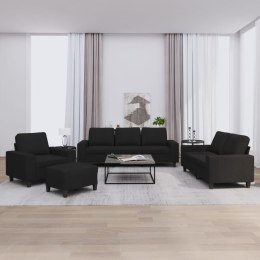 VidaXL 4-cz. komplet wypoczynkowy, czarny, tapicerowany tkaniną