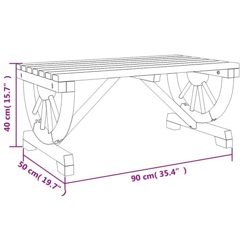 OGRODOWY STOLIK KAWOWY 90X50X40CM LITE DREWNO JODŁOWE