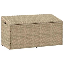 VidaXL Skrzynia ogrodowa beżowa 110x50x58 cm polirattan