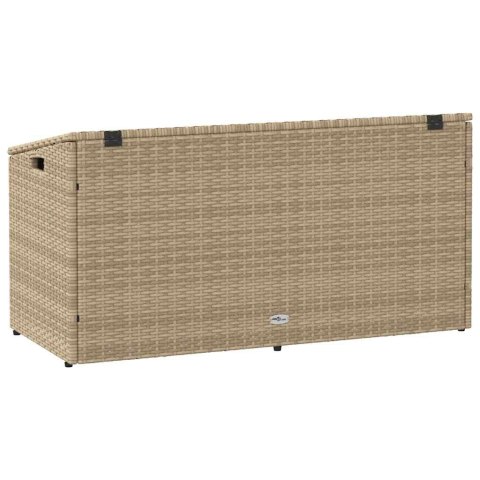 VidaXL Skrzynia ogrodowa beżowa 110x50x58 cm polirattan