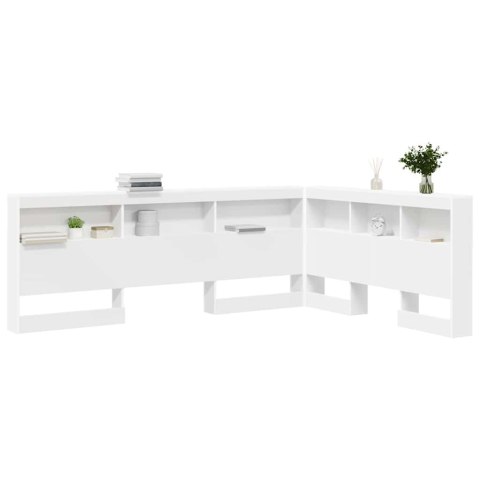 VidaXL Zagłówek do przechowywania Biały 135 cm Materiał drewnopochodny