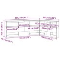 VidaXL Zagłówek do przechowywania Biały 135 cm Materiał drewnopochodny