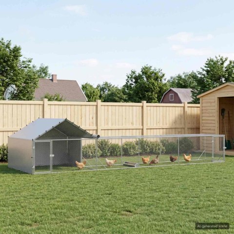 DUŻY KURNIK XXL DLA KUR WYBIEG 7X2X1,5M STAL OCYNK