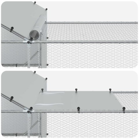 DUŻY KURNIK XXL DLA KUR WYBIEG 7X2X1,5M STAL OCYNK