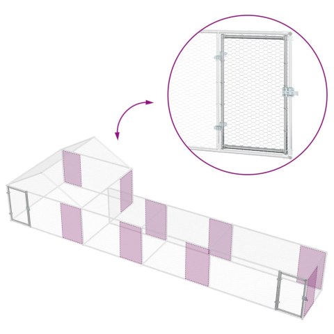DUŻY KURNIK XXL DLA KUR WYBIEG 7X2X1,5M STAL OCYNK