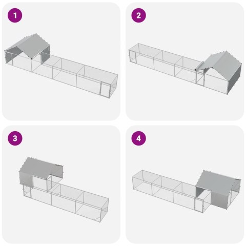 DUŻY KURNIK XXL DLA KUR WYBIEG 7X2X1,5M STAL OCYNK