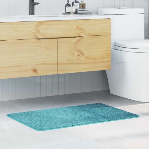 VidaXL Mata łazienkowa antypoślizgowa Turkusowy 60 x 90 cm PP