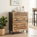KOMODA Z DREWNA MANGO 3 SZUFLADY INDUSTRIALNA 60X33X75 CM