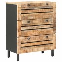 KOMODA Z DREWNA MANGO 3 SZUFLADY INDUSTRIALNA 60X33X75 CM