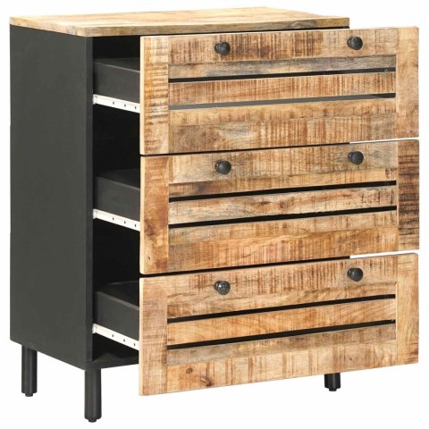 KOMODA Z DREWNA MANGO 3 SZUFLADY INDUSTRIALNA 60X33X75 CM