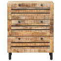 KOMODA Z DREWNA MANGO 3 SZUFLADY INDUSTRIALNA 60X33X75 CM