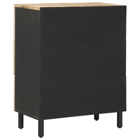 KOMODA Z DREWNA MANGO 3 SZUFLADY INDUSTRIALNA 60X33X75 CM