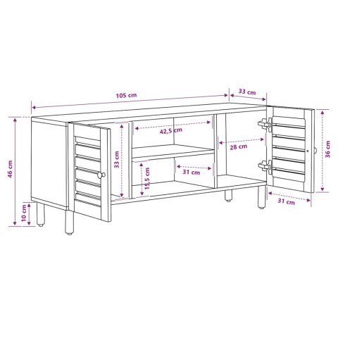 VidaXL Szafy do przechowywania naturalny 105 x 33 x 46 cm