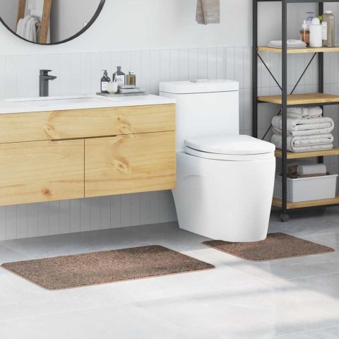 VidaXL Zestaw mat łazienkowych antypoślizgowych 2 pcs Brązowy PP