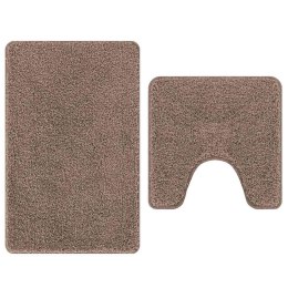 VidaXL Zestaw mat łazienkowych antypoślizgowych 2 pcs Brązowy PP