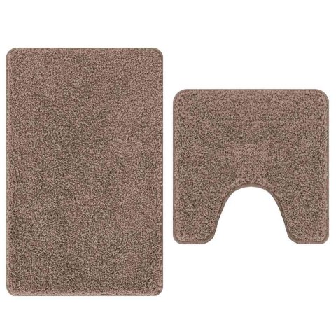 VidaXL Zestaw mat łazienkowych antypoślizgowych 2 pcs Brązowy PP