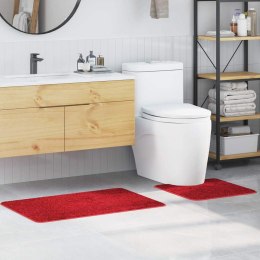 VidaXL Zestaw mat łazienkowych antypoślizgowych 2 pcs Czerwony PP