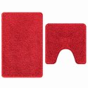 VidaXL Zestaw mat łazienkowych antypoślizgowych 2 pcs Czerwony PP