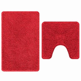 VidaXL Zestaw mat łazienkowych antypoślizgowych 2 pcs Czerwony PP