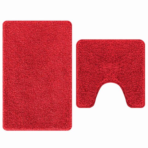 VidaXL Zestaw mat łazienkowych antypoślizgowych 2 pcs Czerwony PP