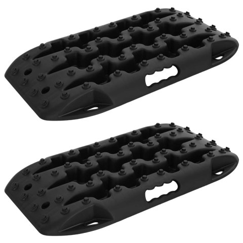 VidaXL Deska trakcyjna 2 pcs Czarny 57,5x30,5x5,5 cm Wzmocniony nylon