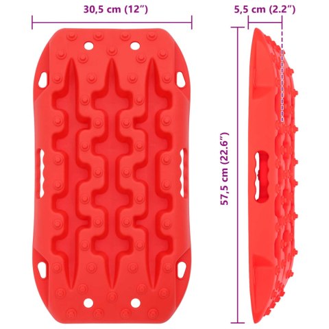 VidaXL Deska trakcyjna 2 pcs czerwony 57,5 x 30,5 x 5,5 cm
