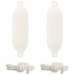 VidaXL Fendery łodzi 2 szt. Ø 11 x 40 cm Biały PVC