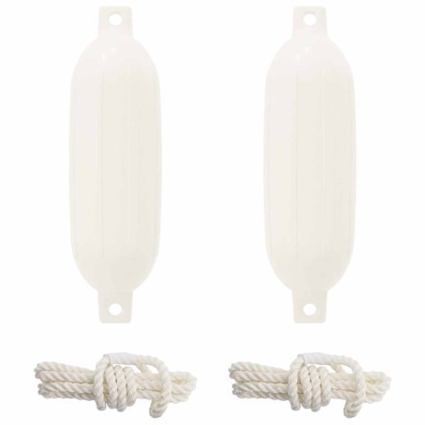 VidaXL Fendery łodzi 2 szt. Ø 14 x 50 cm Biały PVC