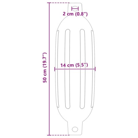 VidaXL Fendery łodzi 2 szt. Ø 14 x 50 cm Czarny PVC