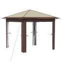 GAZEBO BEZ ŚCIANY 2,6 X 2,6 M KREMOWY I BRĄZOWY