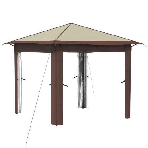 GAZEBO BEZ ŚCIANY 2,6 X 2,6 M KREMOWY I BRĄZOWY