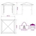 GAZEBO BEZ ŚCIANY 2,6 X 2,6 M KREMOWY I BRĄZOWY