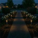 VidaXL Lampy solarnie zasilane z ostrzem do ziemi 12 pcs Ciepła biel