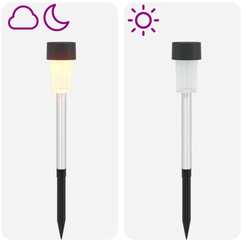 VidaXL Lampy solarnie zasilane z ostrzem do ziemi 12 pcs Ciepła biel