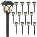 VidaXL Lampy solarnie zasilane z ostrzem do ziemi 12 pcs Ciepła biel