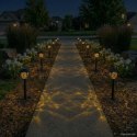 VidaXL Lampy solarnie zasilane z ostrzem do ziemi 12 pcs Ciepła biel