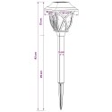 VidaXL Lampy solarnie zasilane z ostrzem do ziemi 12 pcs Ciepła biel