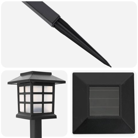 VidaXL Lampy solarnie zasilane z ostrzem do ziemi 12 pcs Ciepła biel