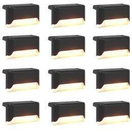 VidaXL Lampy solarnie zasilane z ostrzem do ziemi 12 pcs Ciepła biel