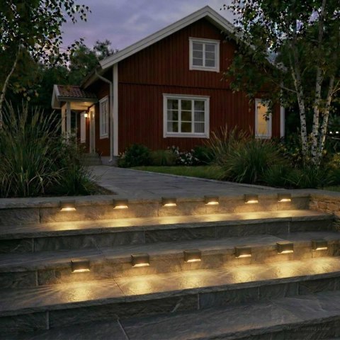 VidaXL Lampy solarnie zasilane z ostrzem do ziemi 12 pcs Ciepła biel