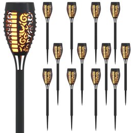 VidaXL Lampy solarnie zasilane z ostrzem do ziemi 12 pcs Ciepła biel