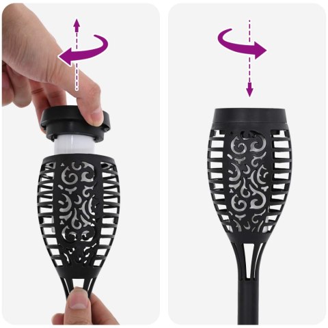 VidaXL Lampy solarnie zasilane z ostrzem do ziemi 12 pcs Ciepła biel