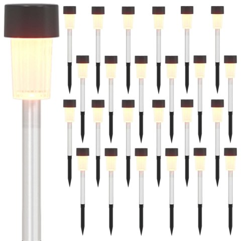 VidaXL Lampy solarnie zasilane z ostrzem do ziemi 24 pcs Ciepła biel