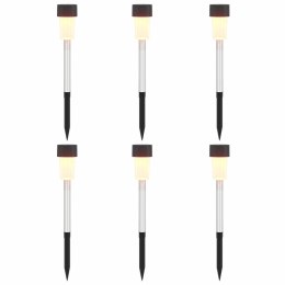 VidaXL Lampy solarnie zasilane z ostrzem do ziemi 6 pcs Ciepła biel