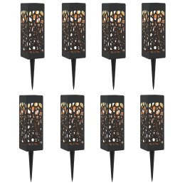 VidaXL Lampy solarnie zasilane z ostrzem do ziemi 8 pcs Ciepła biel PP