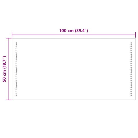VidaXL Lustro łazienkowe LED przezroczysty 100 x 50 cm szkło hartowane