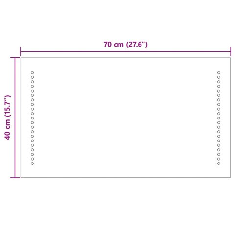 VidaXL Lustro łazienkowe LED przezroczysty 70 x 40 cm szkło hartowane
